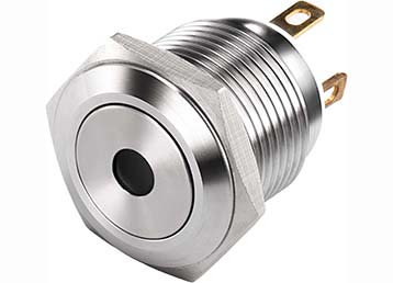 4- Flat actuator security 16mm push button switch with black aluminum body