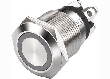 5- led momentary illuminated 19mm push button switch for emergency stop
