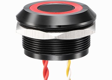 6-Dia.30mm metal piezo switch with ring red illumination