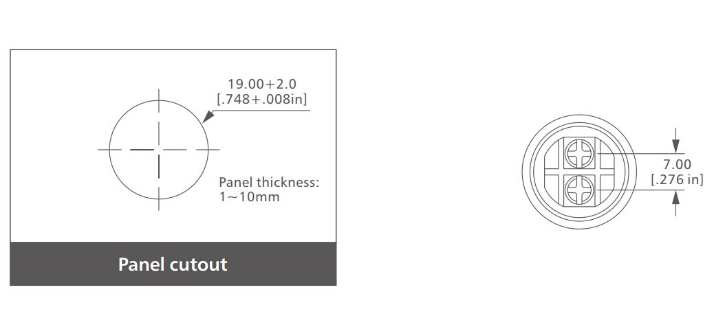 LF19 Series ring illuminated Buzzer drawing