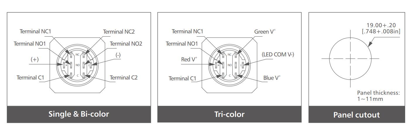 L19S Series 2no2nc Anti vandal switch drawing