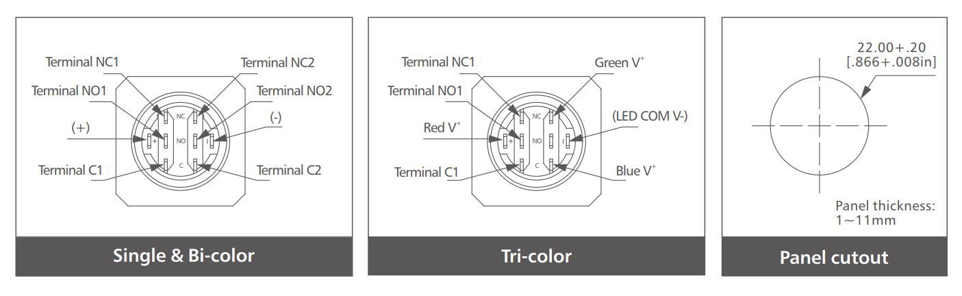 L22S Series stainless steel Anti vandal switch drawing
