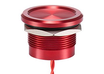 30-red anodized momentary push button switch