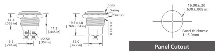 6-V16 outdoor push button switch drawing