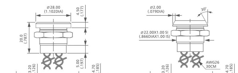 1-22mm push button switch actuators