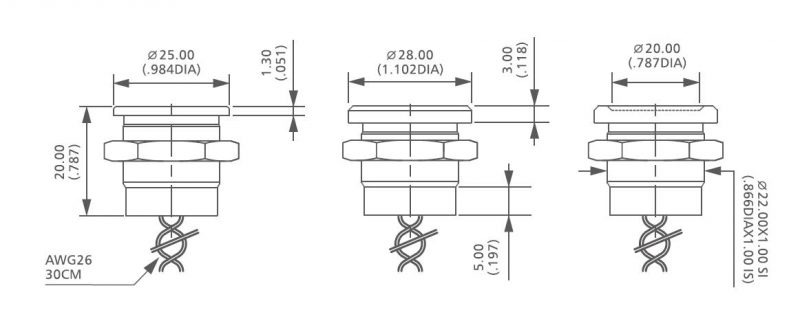 22mm push button switch actuators
