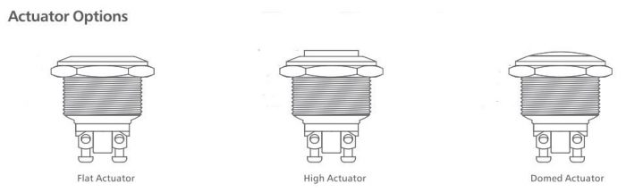 Figure 14 Types of actuators for low-profile push-button switch