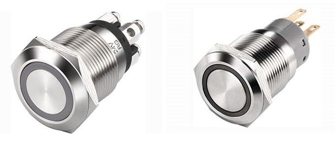 Figure 18 Example of screw type and solder-lug type of 19mm push buton switch