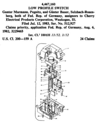 Figure 2 Patent for Low Profile Push Button Switch