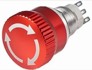 Emergency push button switch with snap