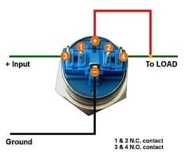Figure 23 LED light on when pressed and off when not pressed wiring diagram