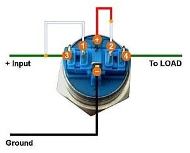 Figure 25 LED light on when pressed only wiring diagram