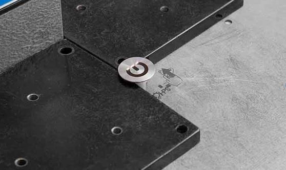 Panel mount push button switch laser head