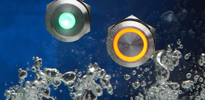Submersible waterproof panel mount push button switches