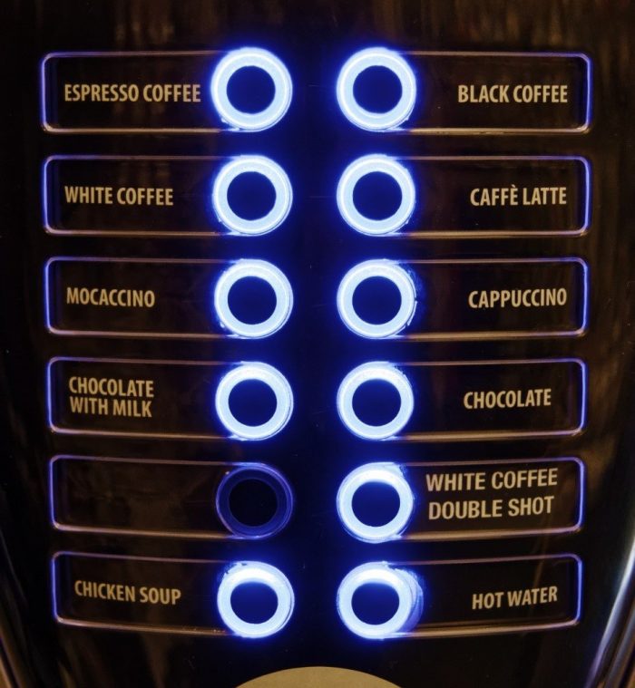 Figure 14 Coffee machine with illuminated push buttons