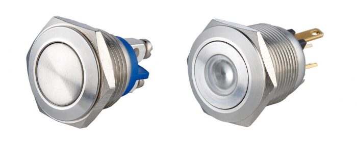 Figure 44 pin terminal and screw of normally closed push button switch