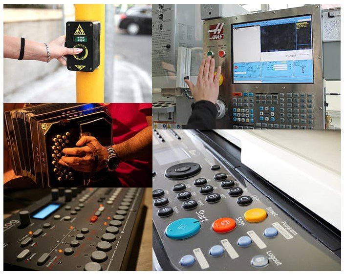 Figure 8 Different uses of push button switches