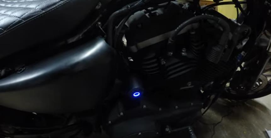 Motorcycle illuminated push button ignition switch