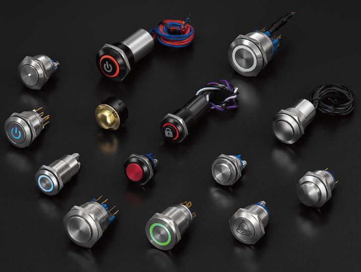 Different types of the push button switches