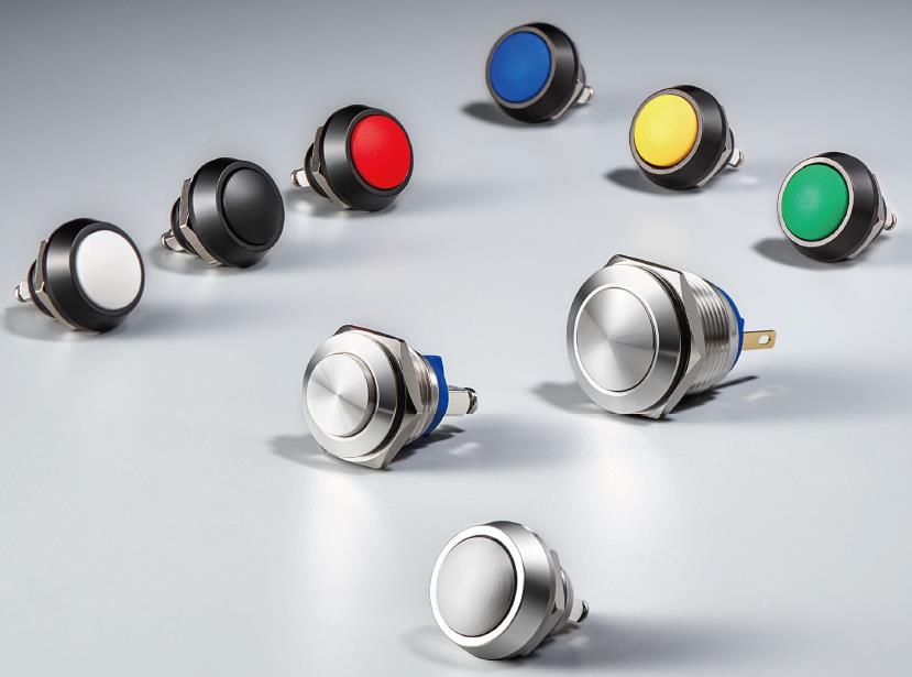 Different colored push button switches