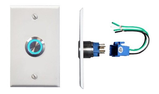 Rear panel view of the latching push button switch