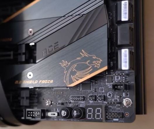 Power push button switch on motherboard