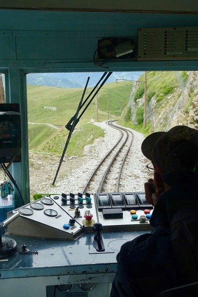Train motorman and train control panel