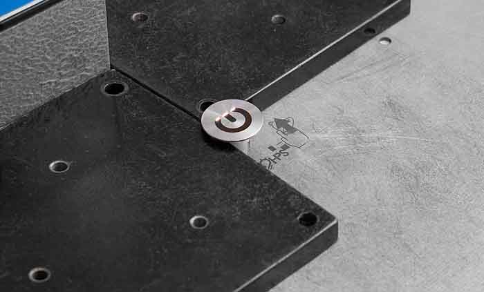 Laser etched power push button switch