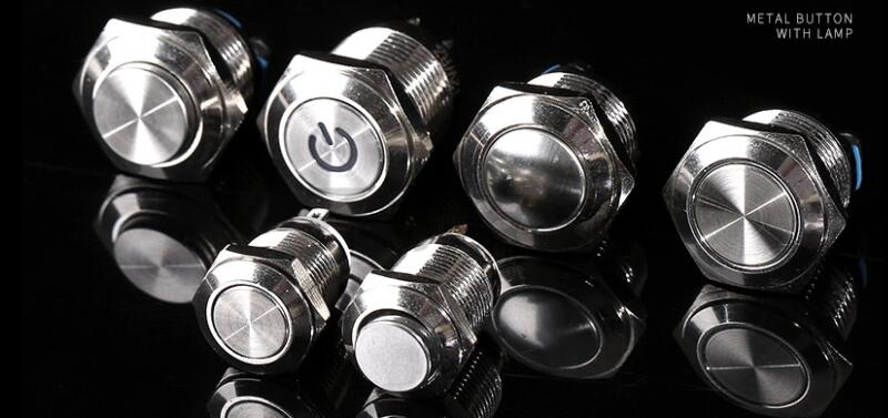 Different designs of push button on off