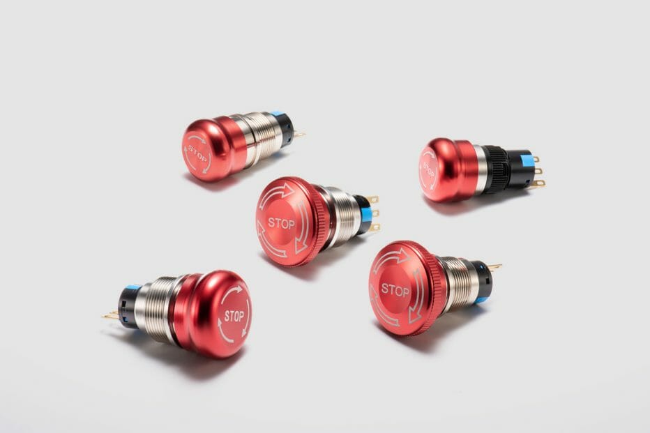 Different types of the emergency stop push button