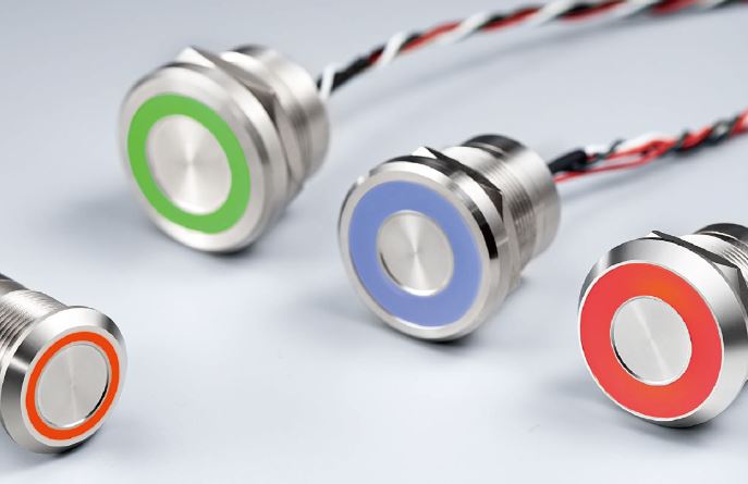 Capacitive lighted pushbutton switches