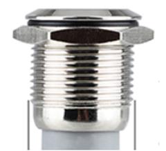 Push button switch with visible thread depth