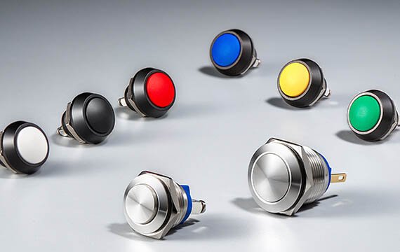 5-anodized aluminum push button